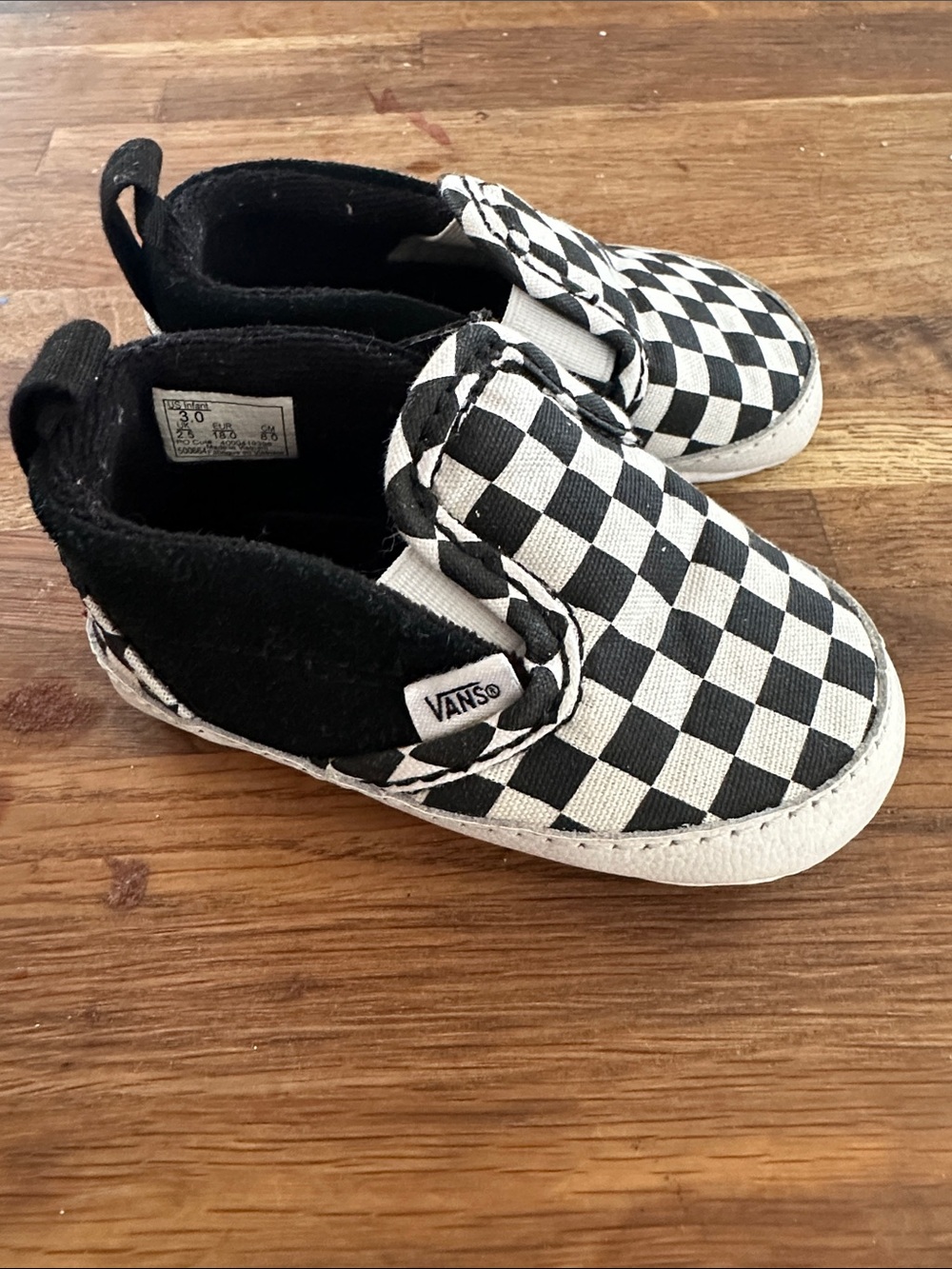 Vans Kids Slip-On Checkerboard Sneakers - Black & White